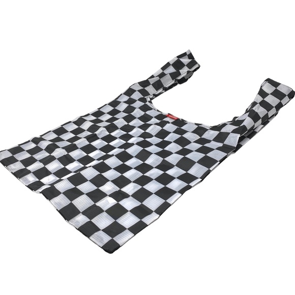 VANS Contortion Tote Bag Shopper Checkerboard White Black VN000DNTN0A1 - Picture 2 of 8